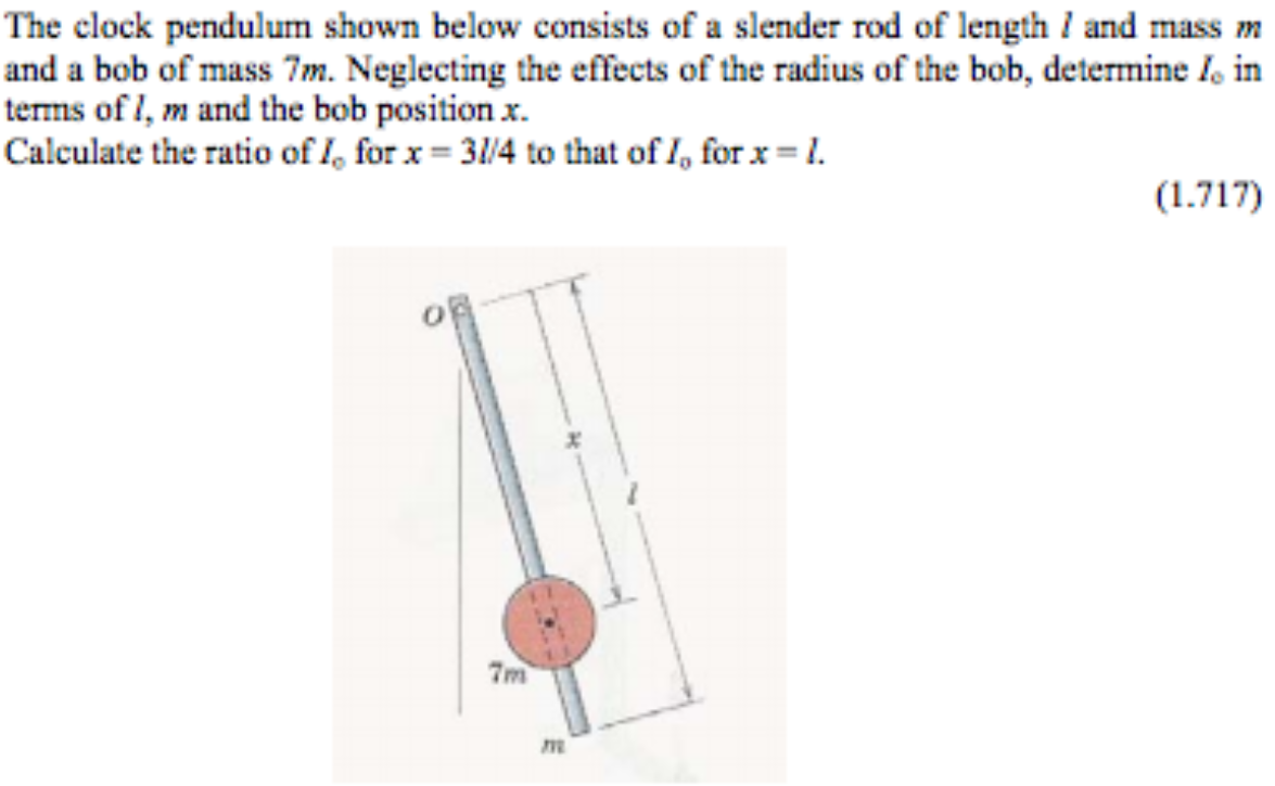 Solved The clock pendulum shown below consists of a slender