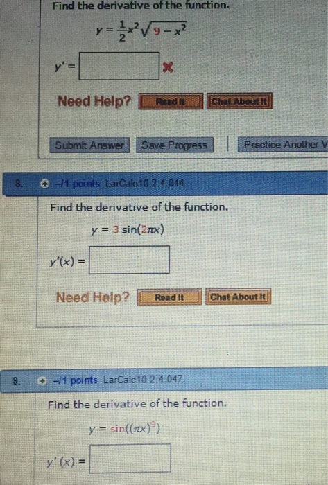 find the derivative of sin 3x 2