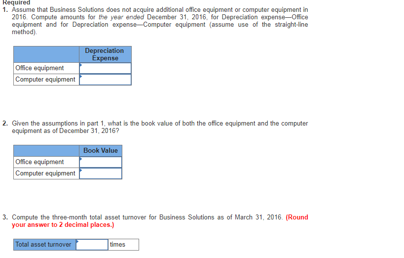 Solved Required 1. Assume that Business Solutions does not
