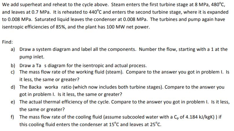 Solved a) b) c) d) Draw a T-s diagram for the isentropic and | Chegg.com
