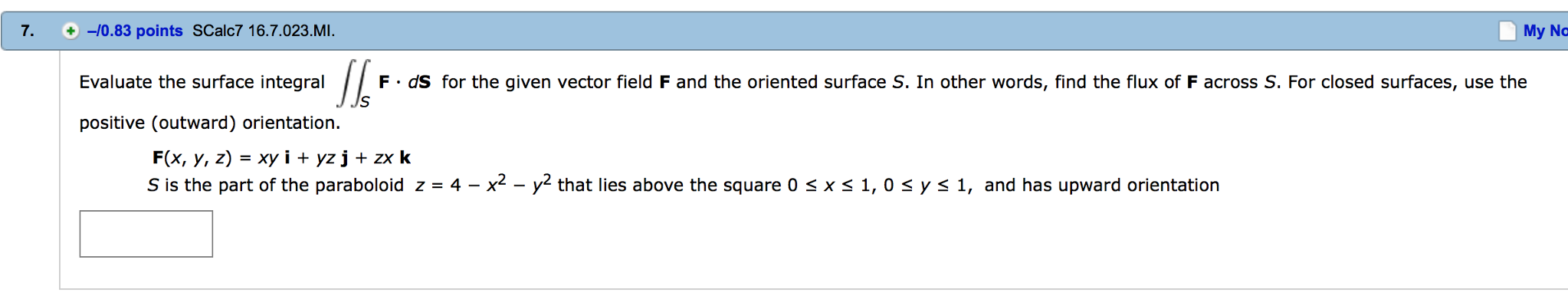 Solved Evaluate The Surface Integral Integrals F Middot Ds 2459