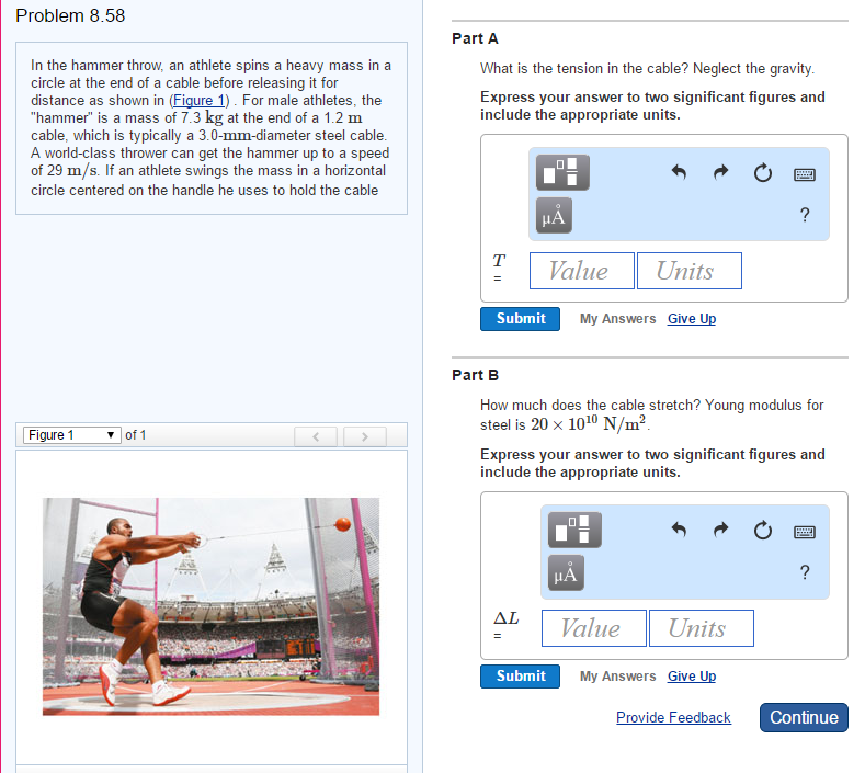 Solved Problem 8.58 Part A In the hammer throw, an athlete