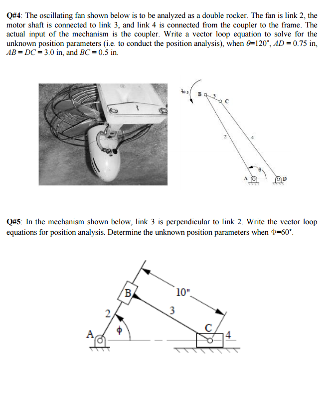 Q#4: The oscillating fan shown below is to be | Chegg.com