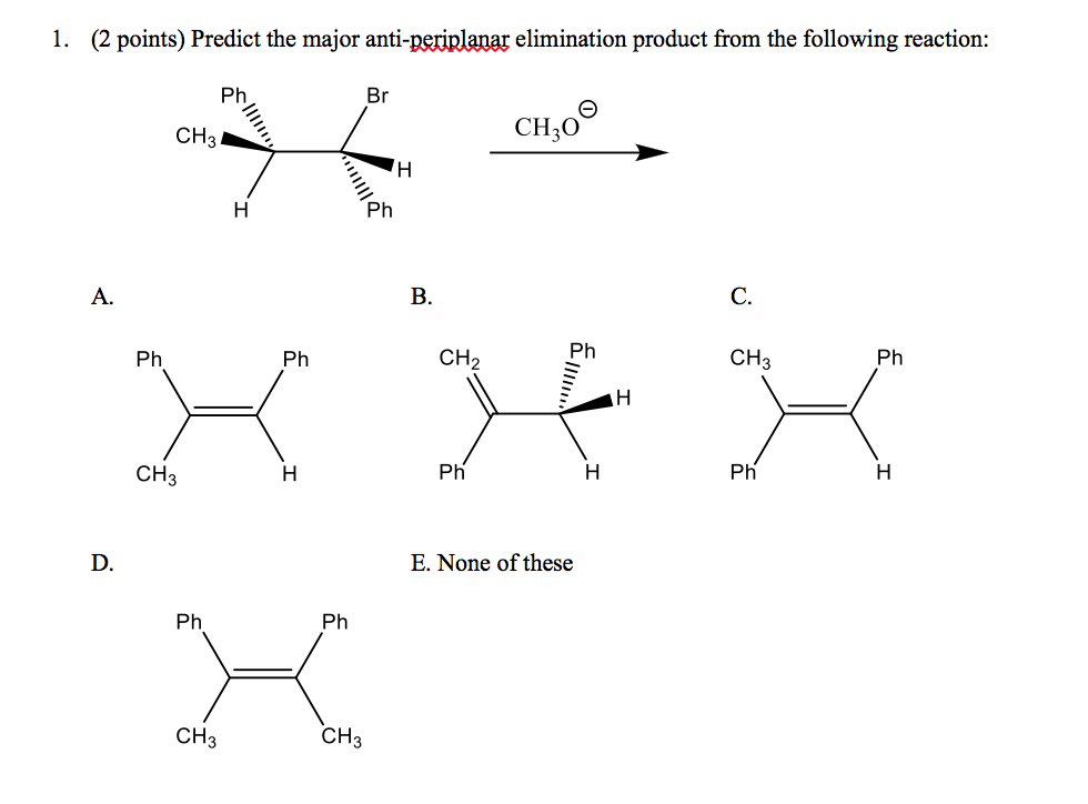 Solved Predict the major anti-periplanar elimination from | Chegg.com