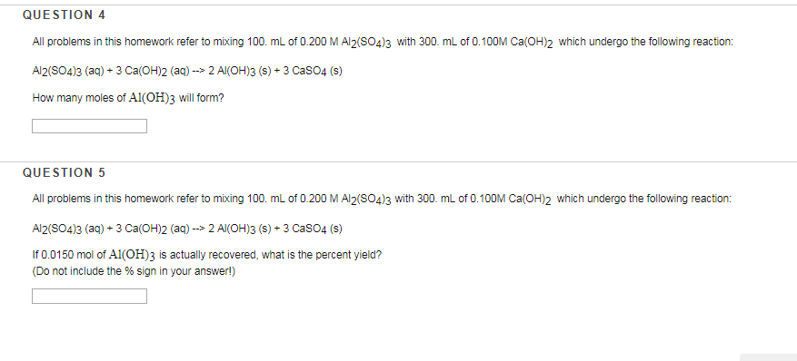 Solved QUESTION 1 with 300. mL of o.100M Ca(OH)2 which | Chegg.com