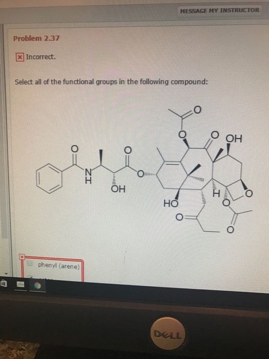 Solved Select all of the functional groups in the following | Chegg.com