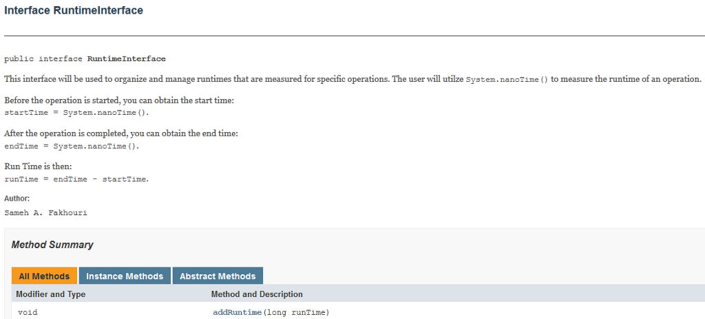 Solved Details 1. RunTime Class You will write the RunTime. | Chegg.com