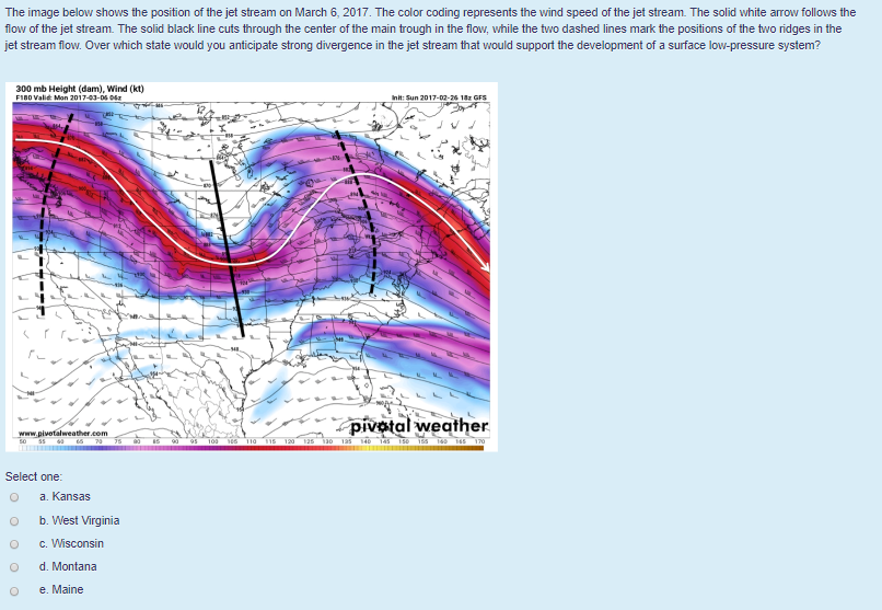 Solved The image below shows the position of the jet stream | Chegg.com