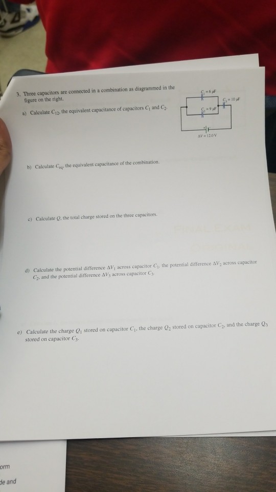 Solved 3 Three Capacitors Are Connected In A Combination As