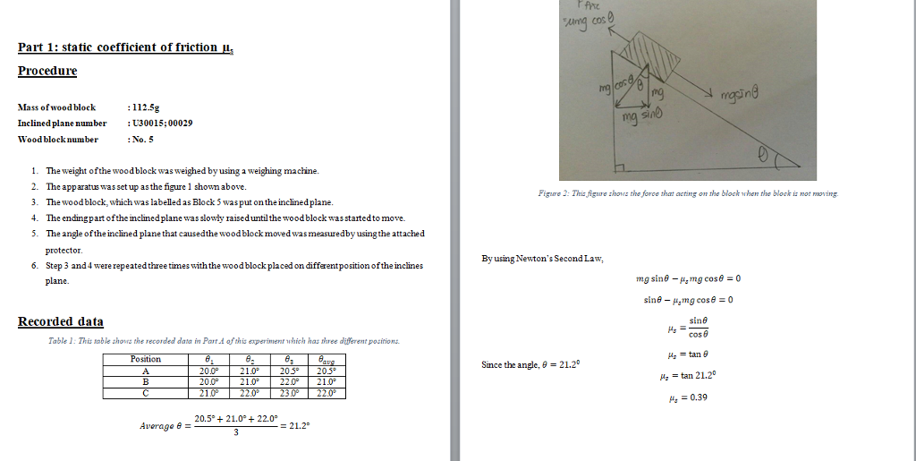 friction force experiment lab report