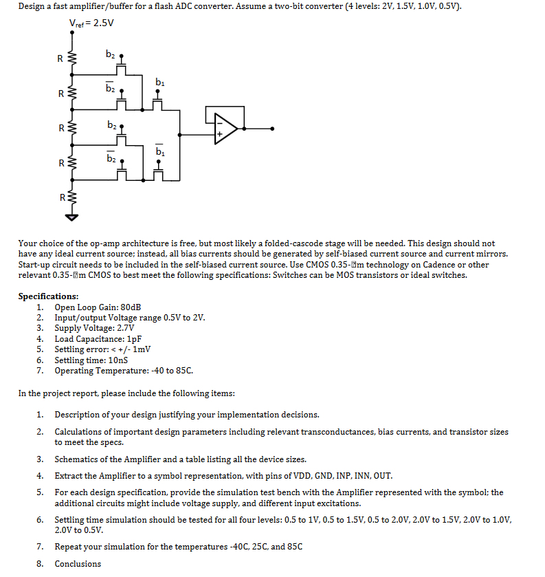 Solved Design a fast amplifier/buffer for a flash ADC