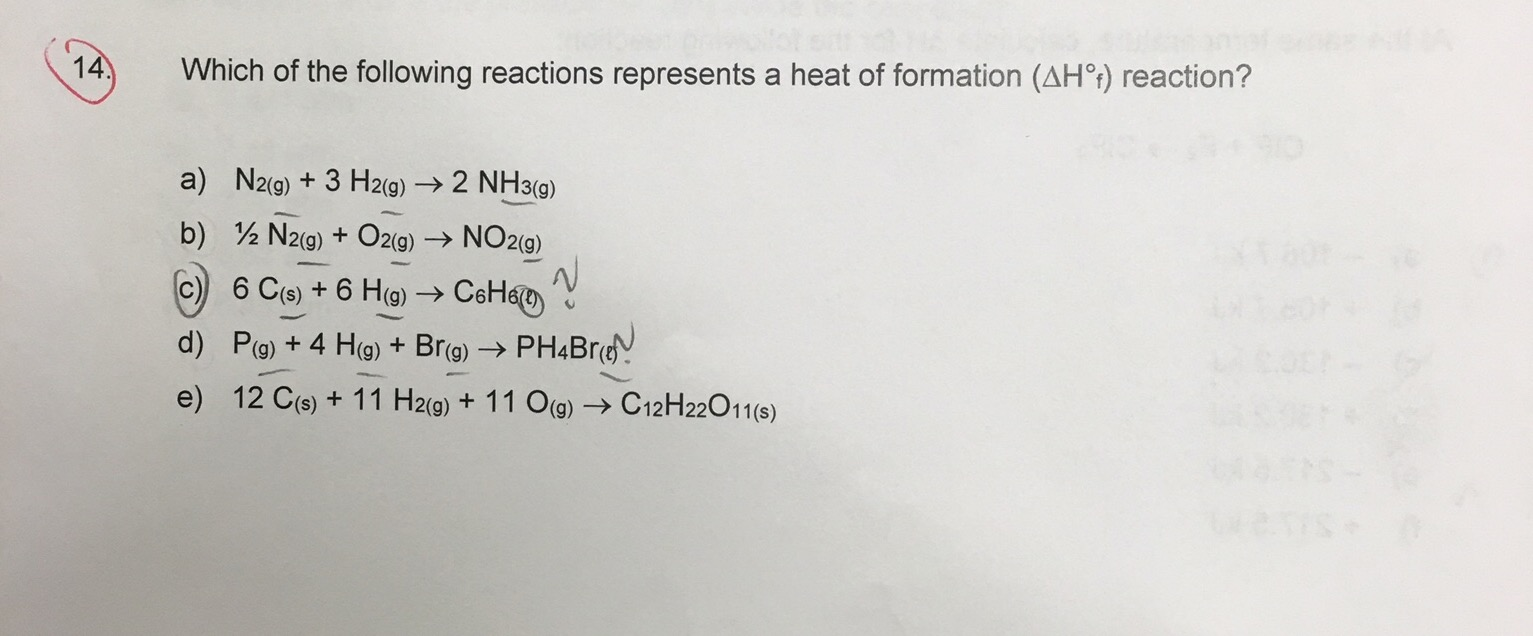 Solved Which of the following reactions represents a heat of