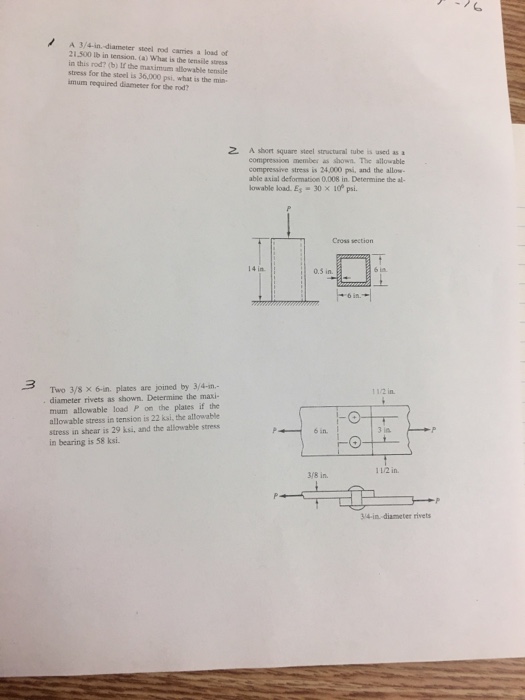 solved-a-3-4-in-diameter-steel-rod-carries-a-load-of-21-chegg