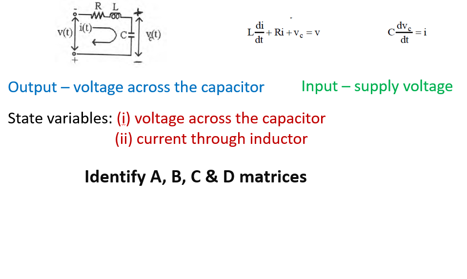 Solved R L Di Dt Dv Dt V(t Output- Voltage Across The | Chegg.com