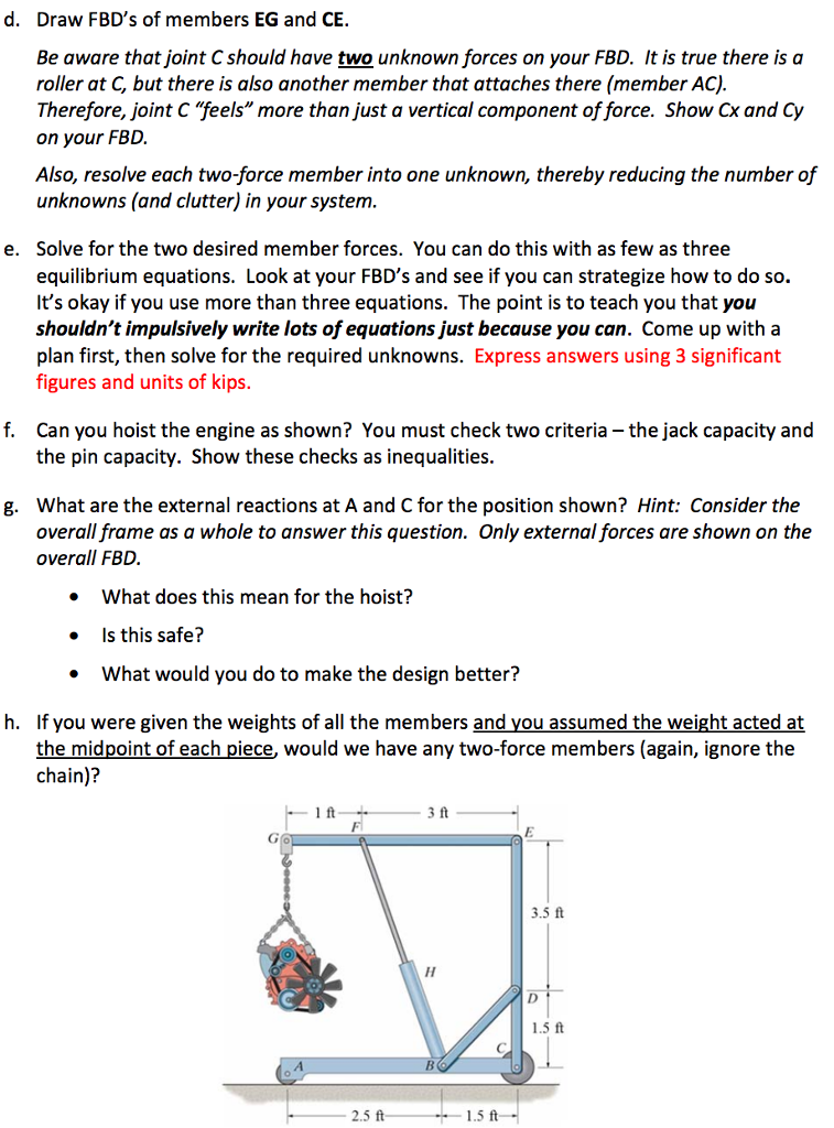 Solved Problem 1 You want to hoist the engine as shown