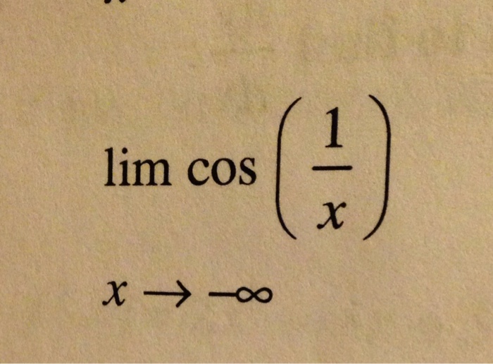 Solved lim cos (1/x) x right arrow - infinity | Chegg.com