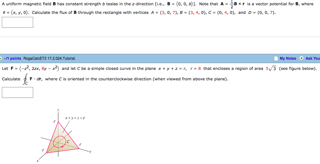 Solved A uniform magnetic field B has constant strength b | Chegg.com