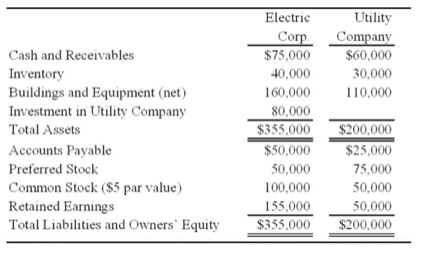 Solved Electric Corporation holds 80 percent of | Chegg.com