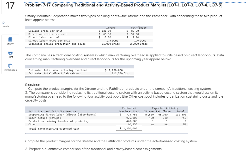 Solved Problem 7-17 Comparing Traditional and Activity-Based | Chegg.com