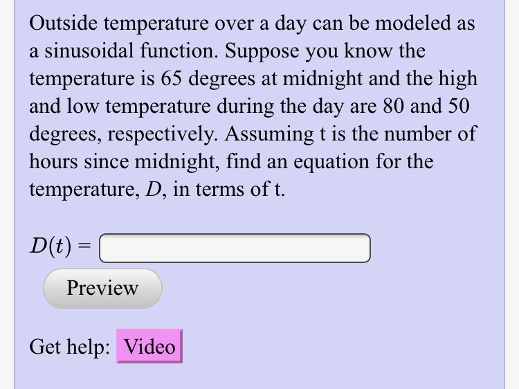 Solved Outside temperature over a day can be modeled as a