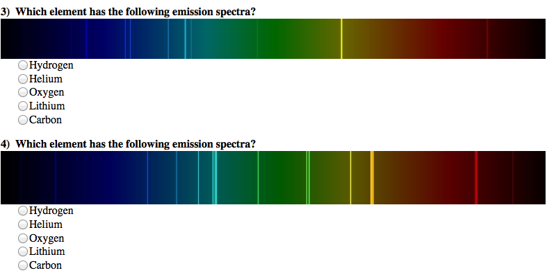 Solved Which element has the following emission spectra | Chegg.com