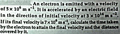 Solved An electron is emitted with a velocity of 5 times 106 | Chegg.com