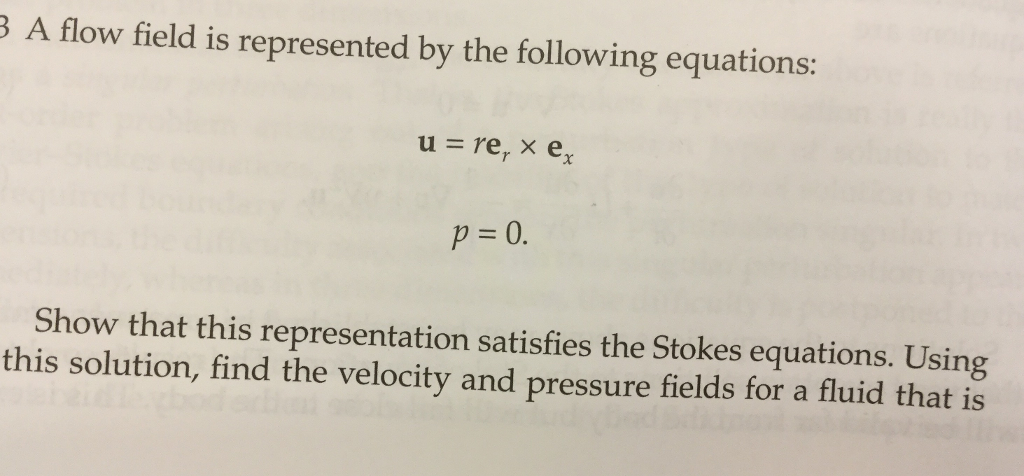 A flow field is represented by the following | Chegg.com