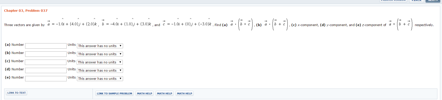 Solved Three vectors are given by(c) x- component, (d) y- | Chegg.com