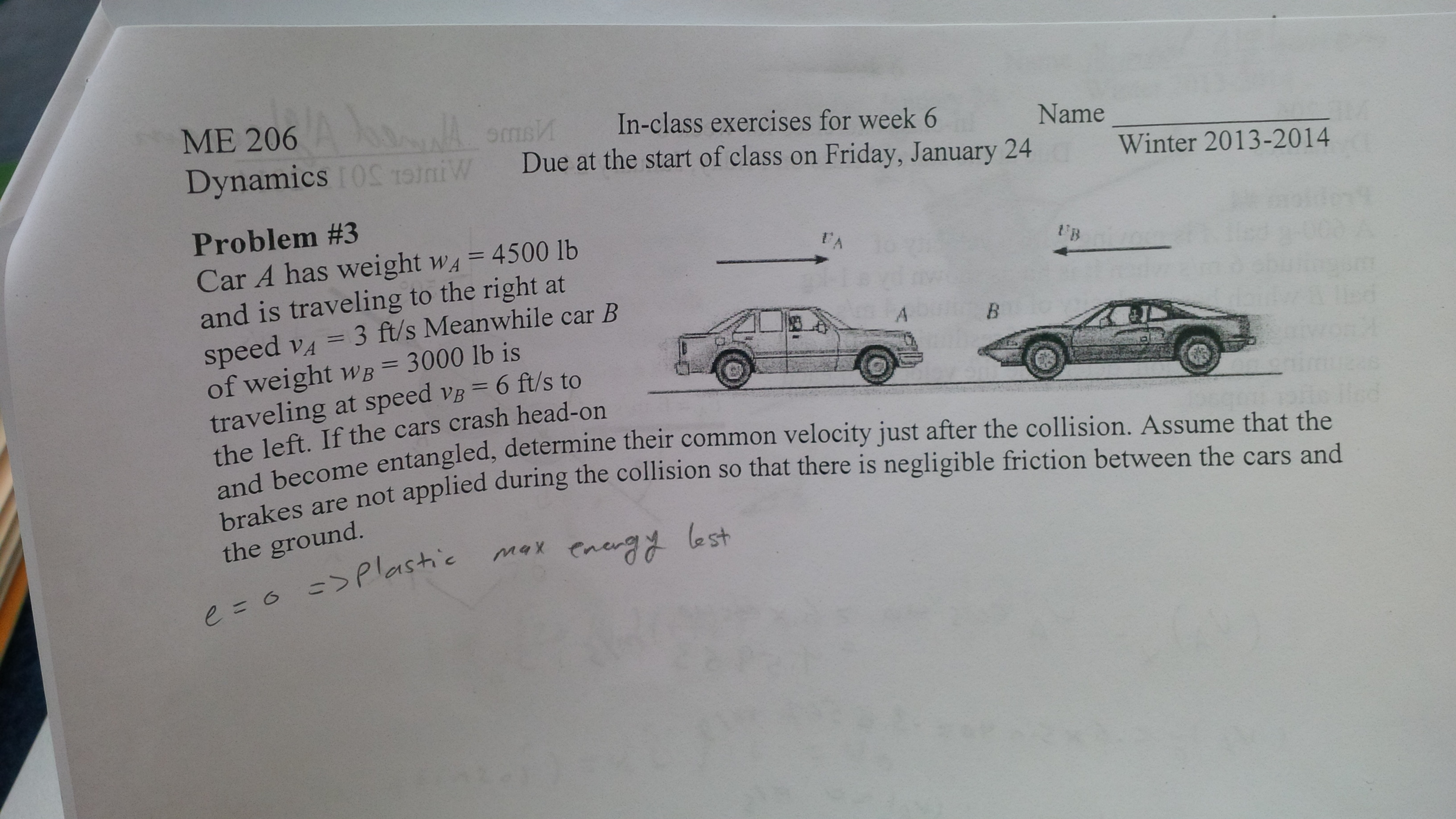 Solved Car A Has Weight WA 4500 Lb And Is Traveling To The Chegg solved-car-a-has-weight-wa-4500-lb-and-is-traveling-to-the-chegg