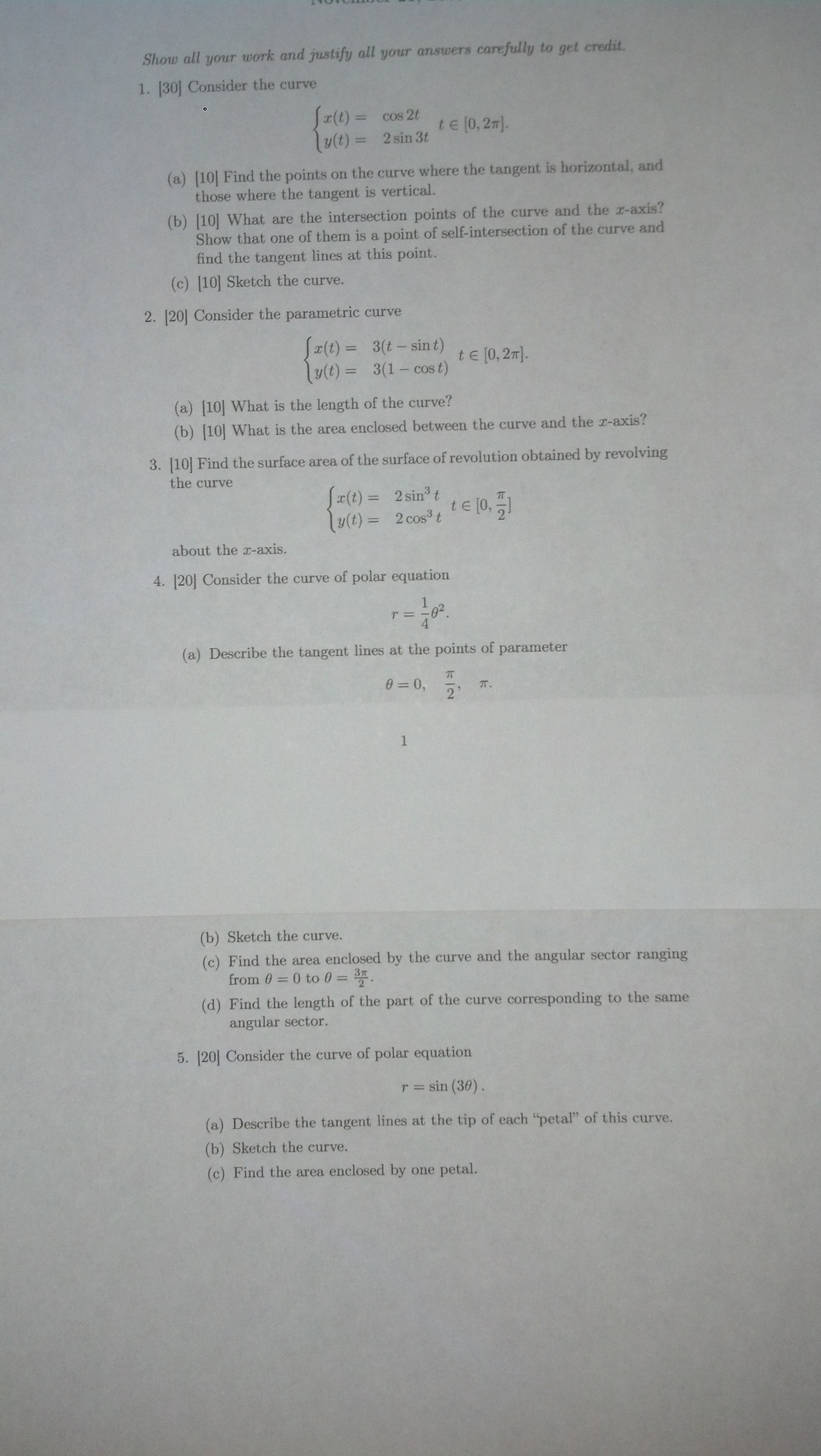 Solved Show all your work and justify all your answers | Chegg.com