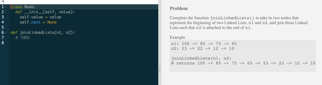 Solved Complete the function joinLinkedLists() to take in | Chegg.com