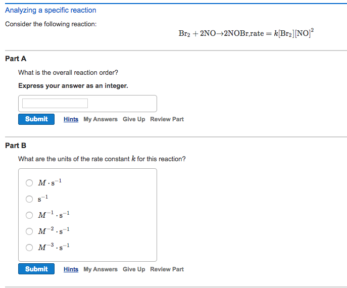 Solved Analyzing a specific reaction Consider the following | Chegg.com