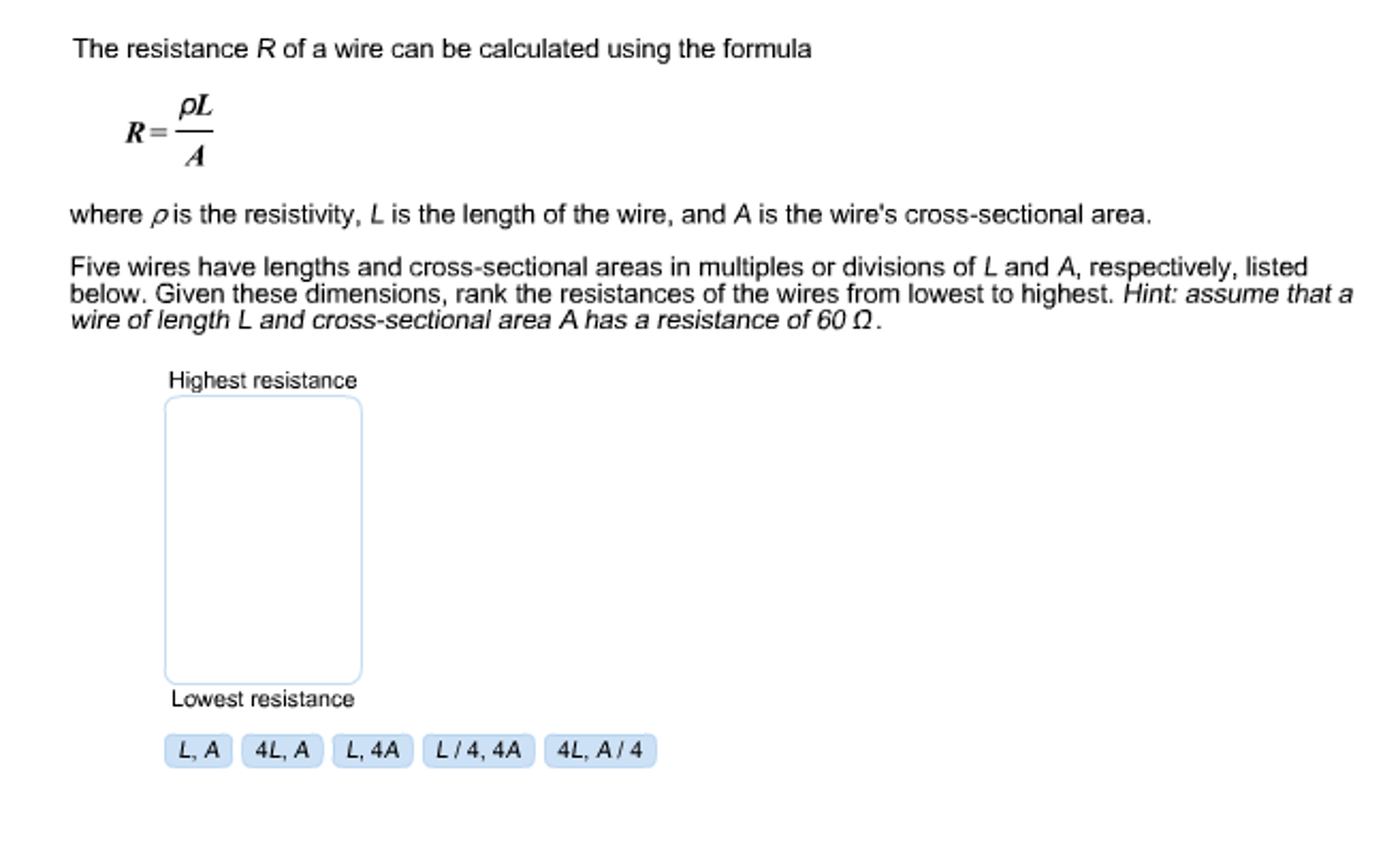 Solved The resistance R of a wire can be calculated using