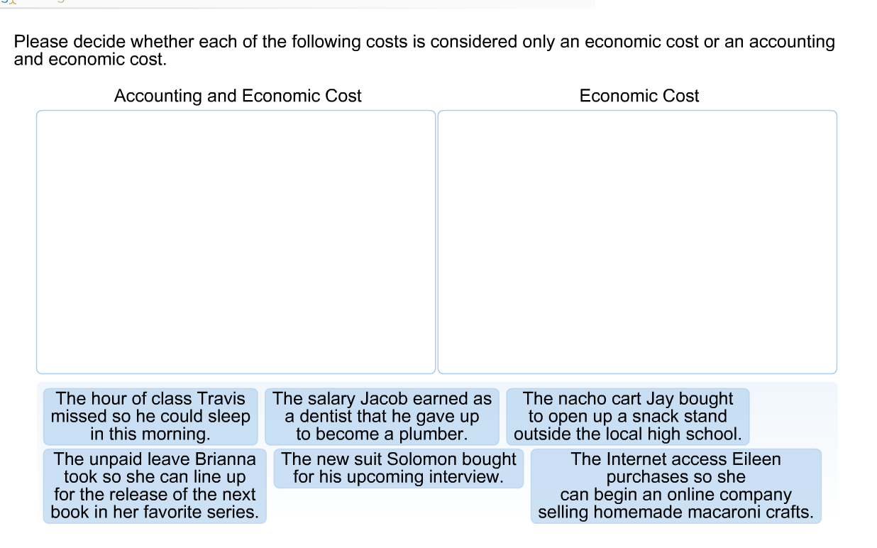 Solved Please decide whether each of the following costs is | Chegg.com