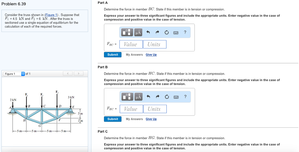 Solved Part A Problem 6.39 Determine the force in member BC. | Chegg.com