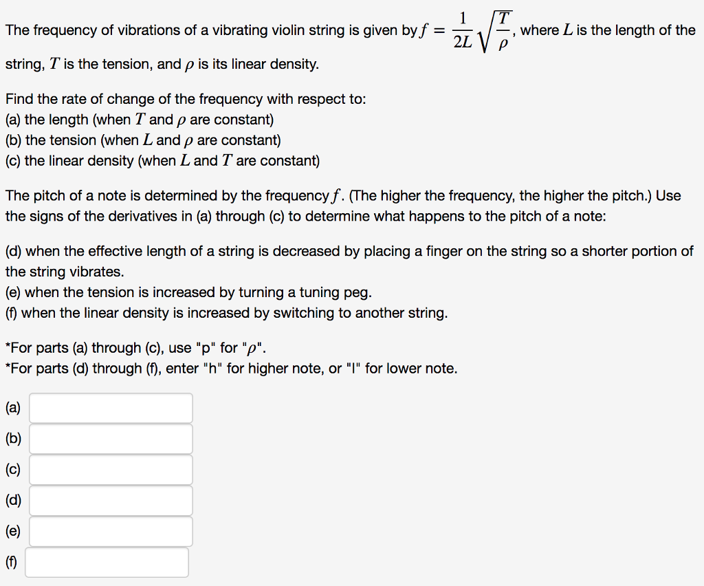 Solved The frequency of vibrations of a vibrating violin