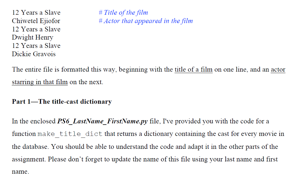 NOTE: Please use Python's sets for the values in the | Chegg.com