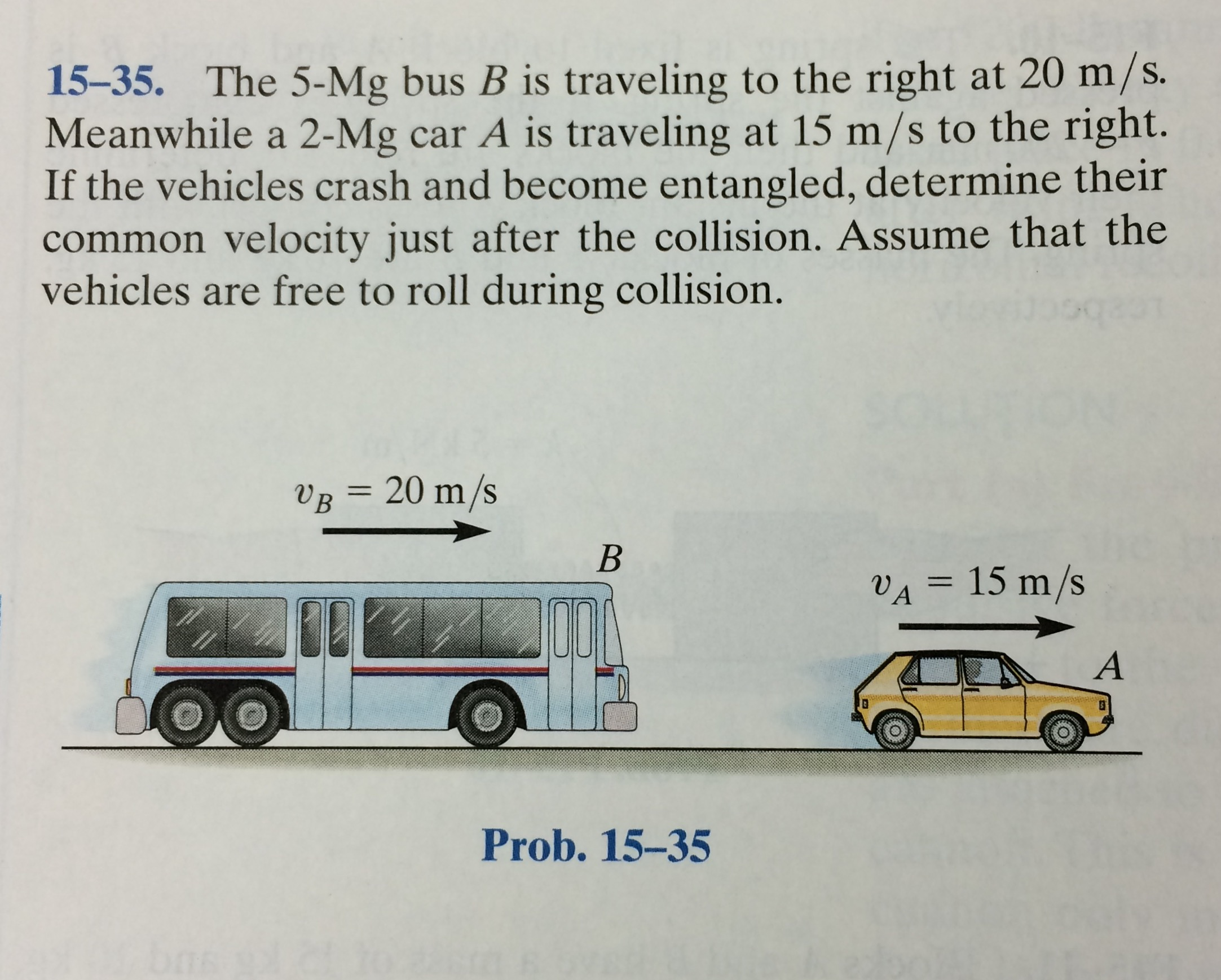 Solved The 5-Mg Bus B Is Traveling To The Right At 20 M/s. | Chegg.com