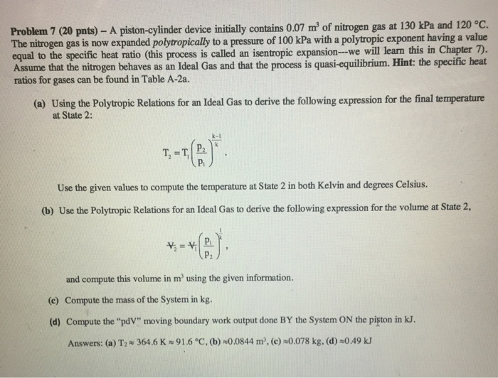 Solved A pistoncylinder device initially contains 0.07 m^3