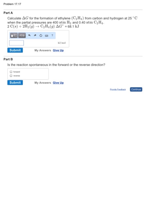 Solved Calculate delta G for the formation of ethylene Chegg