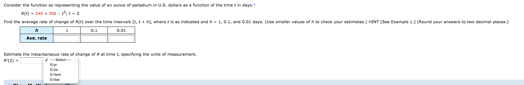 Solved Consider the function as representing the value of an | Chegg.com
