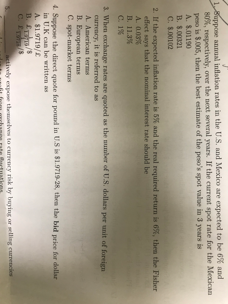 Solved uppose annua several years if the current spot rate chegg