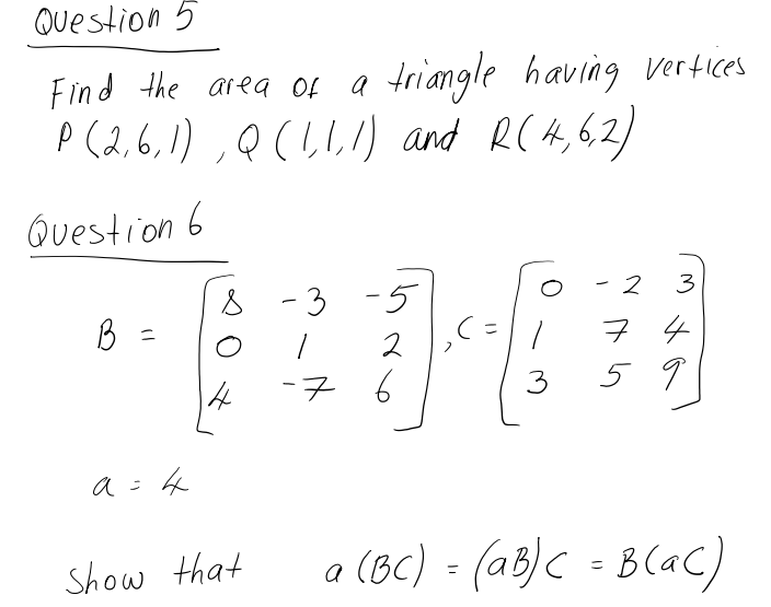 Solved Find the area of a triangle having vector P(2, 6, 1), | Chegg.com