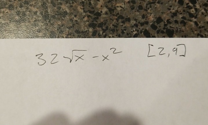 Solved solve for max and min also find x | Chegg.com