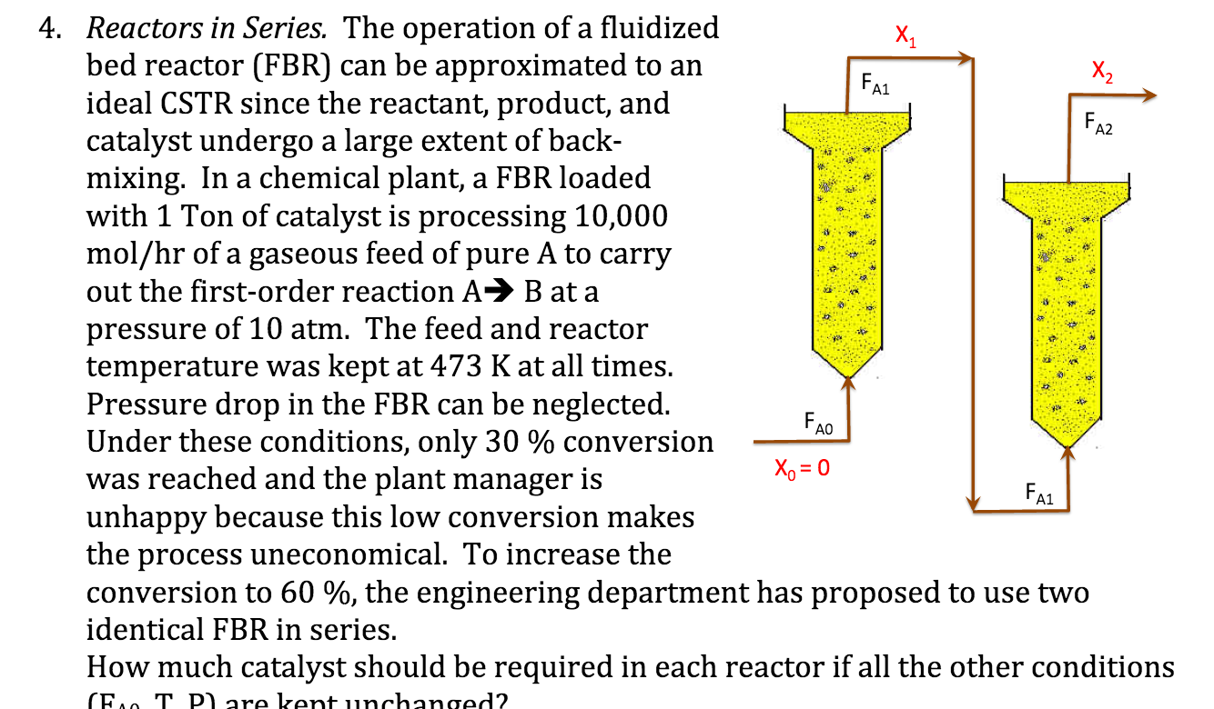 Reactors in Series. The operation of a fluidized bed