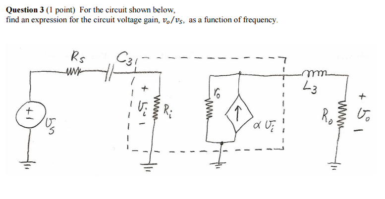 Solved For The Circuit Shown Below, Find An Expression For 