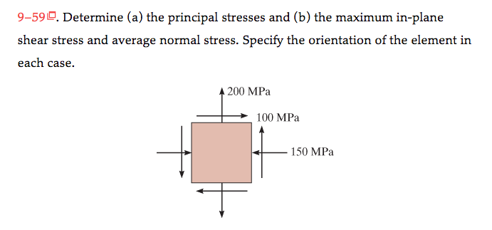 Solved Determine the principal stresses and the maximum | Chegg.com