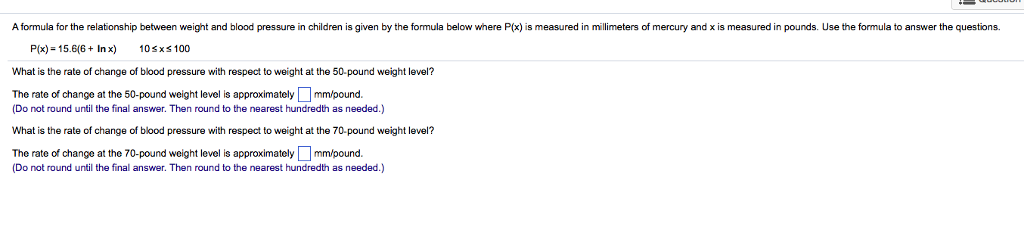 Solved A formula for the relationship between weight and | Chegg.com