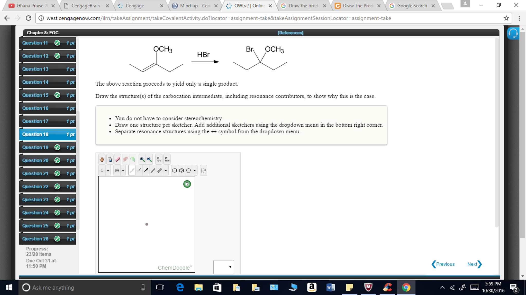 Solved Draw the products of the following reactions, | Chegg.com