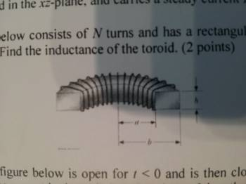 Solved The toroid shown below consists of N turns and has a | Chegg.com